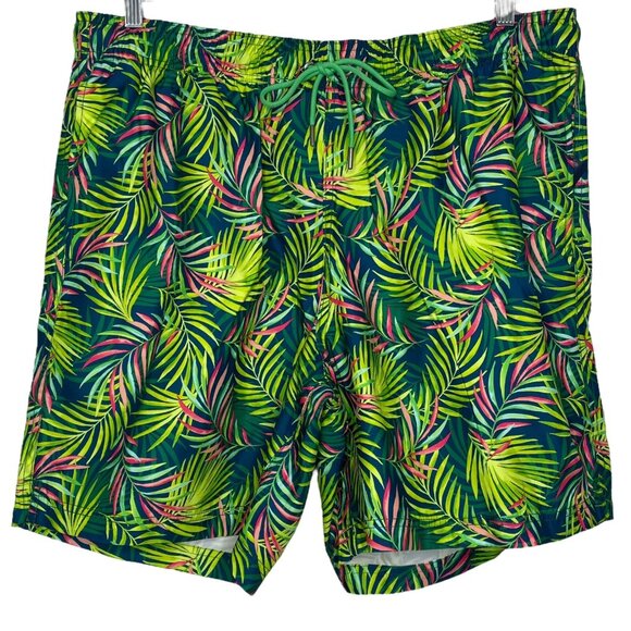 Lands End 8" Swim Trunks Size XL 40-42 Elastic Waist Pockets Mesh Liner UPF 50 - Picture 2 of 8
